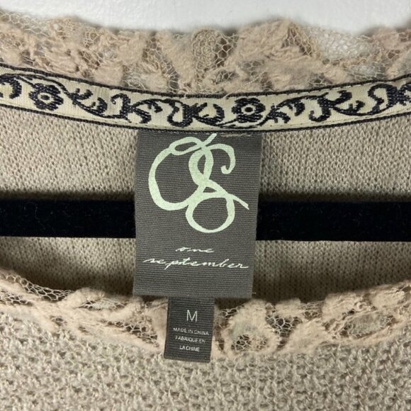 Anthropologie Rosanella Feather Lace Pullover One September Pleated Back Sweater - Picture 3 of 8